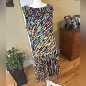 ILE New York Colorful Striped Sleeveless Dress